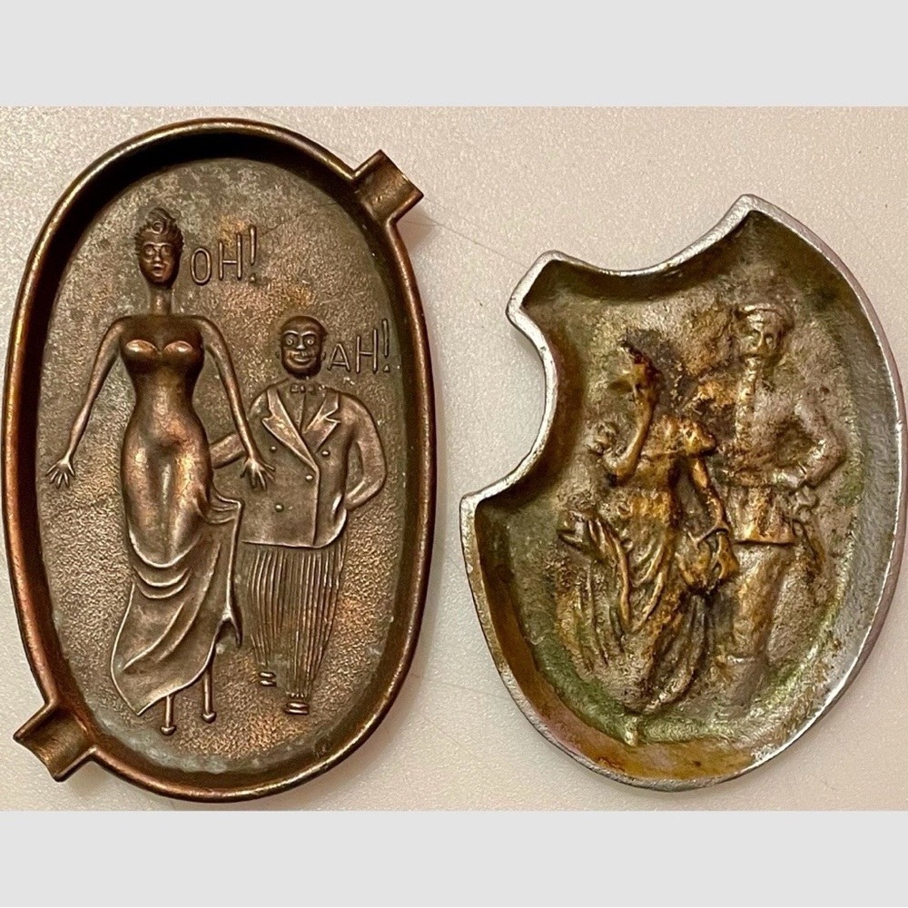 Vintage risqué ashtray or dish set